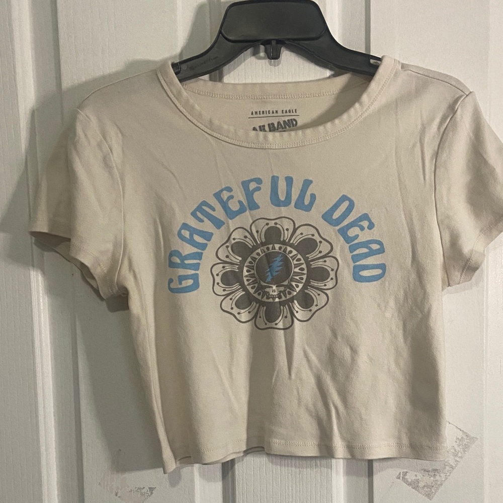 American Eagle Outfitters Cream Grateful Dead Crop Top